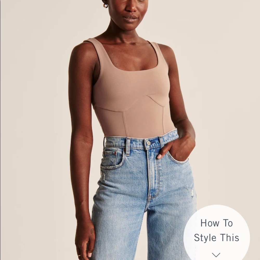 NWT Abercrombie and Fitch Double-Layered Seamless Fabric Corset Bodysuit